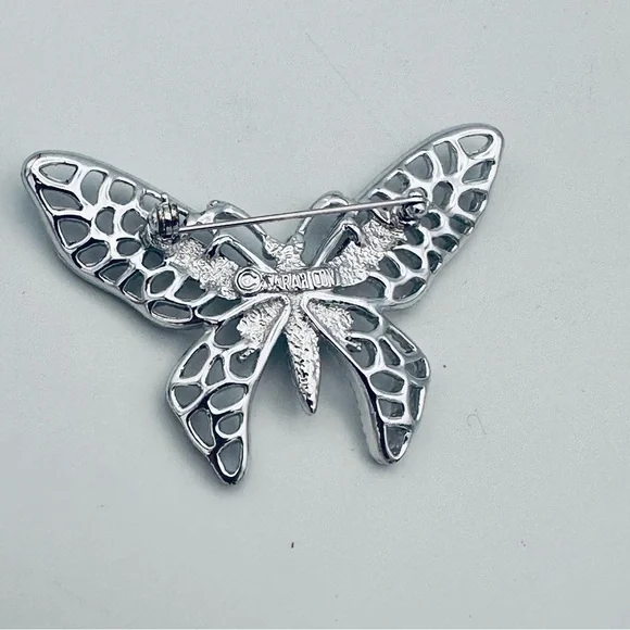 Vintage Sarah Coventry silver tone butterfly pin brooch - Picture 4 of 7